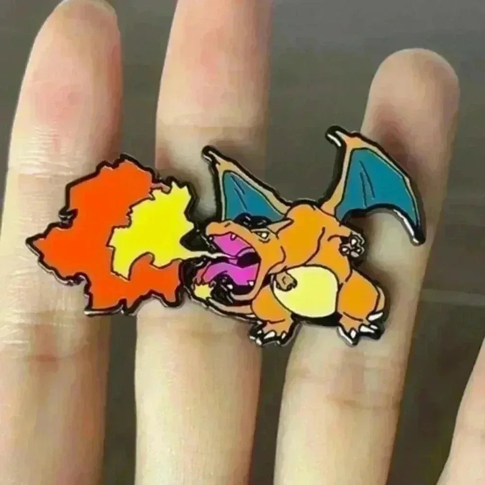 Inferno's Glory: Pokemon Base Set Charizard Extended Art Enamel Pin - Picture 2 of 4